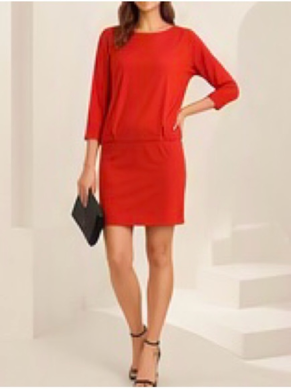 Tristan Red Boatneck Mini Dress